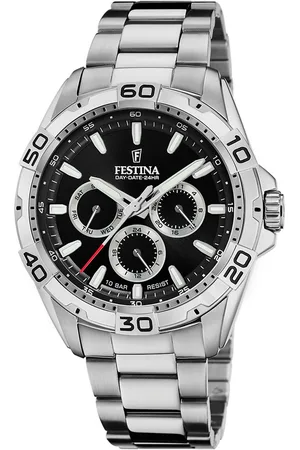 Festina Multifunctioneel horloge Horloge, quartz, herenhorloge, roestvrijstalen band, tot 10 bar waterdicht.