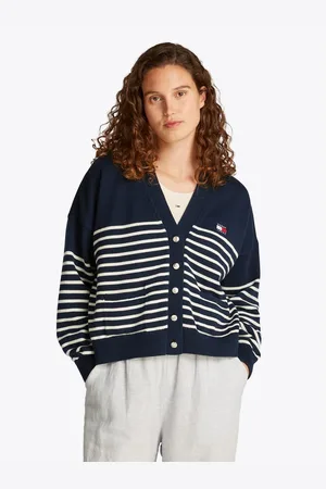 Tommy Hilfiger Vest TJW CABLE CARDIGAN met streepjespatroon, zakken