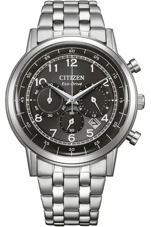 Citizen Chronograaf Polshorloge, solar, herenhorloge, roestvrijstalen band, datum, stopwatchfunctie
