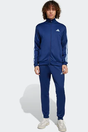 adidas Trainingspak M 3S FT TT TS drie-strepen trainingspak van zacht french terry materiaal (2-delig)
