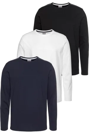 EASTWIND Shirt met lange mouwen Lange mouw, basic-stijl, ronde halslijn, van 100% katoen (Set van 3)