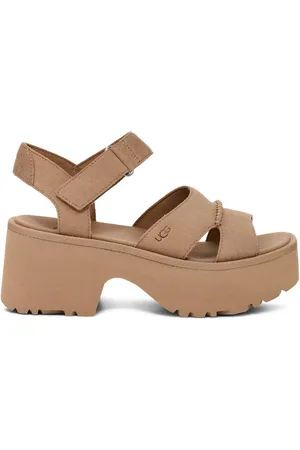 UGG Plateausandaaltjes NEW HEIGHTS ANKLE STRAP , wedge-sandaal, plateauschoen met praktische klittenbandsluiting