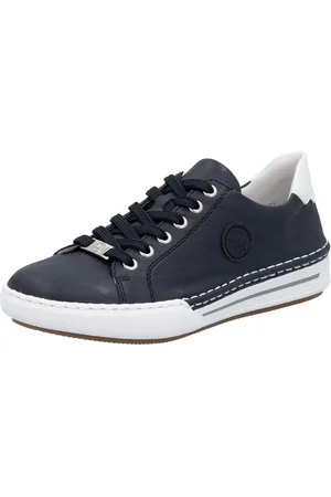 Rieker Plateausneakers , veterschoenen, lage schoen, vrijetijdsschoen met witte randnaad