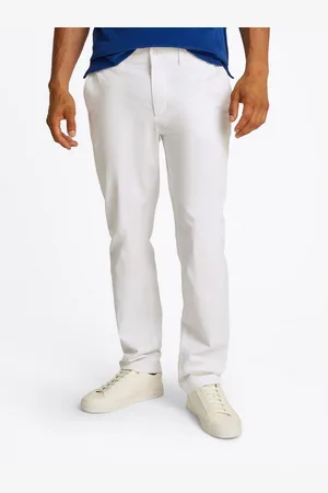 Tommy Hilfiger Chino DENTON CHINO SATIN met achterzakken met knoop, logo-borduursel