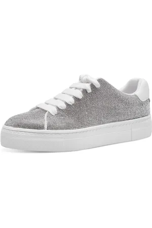 Tamaris Plateausneakers , vrijetijdsschoen, lage schoen, veterschoen in -glitterlook
