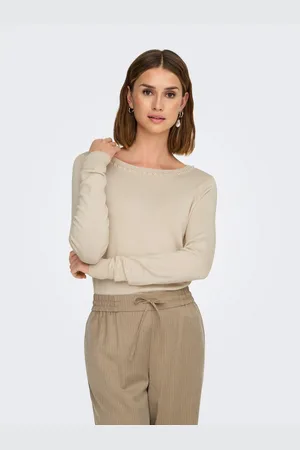 ONLY Gebreide trui ONLVENICE LIFE LS PEARL O-NECK CC KNT