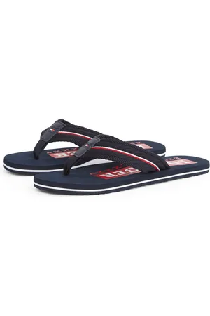 Tommy Hilfiger Teenslippers CORPORATE HILFIGER BEACH SANDAL , dianette, zomerschoen, flats, comfort-schoen met strepen