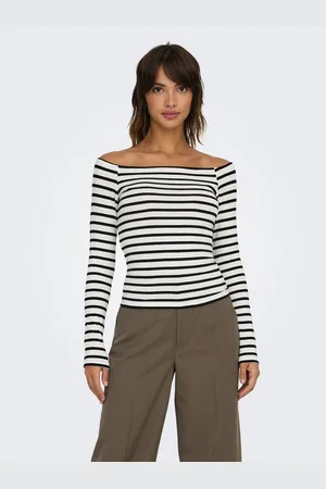 ONLY Shirt met lange mouwen ONLGLAMOUR L/S BOAT NECK TOP BOX CC JRS