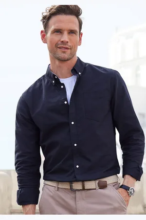 H.I.S Overhemd met lange mouwen Regular fit met button-down kraag, 100% katoen