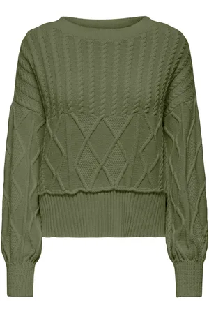 ONLY Gebreide trui ONLKAYA LIFE LS LOOSE CABLE ONECK CC KNT