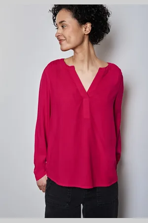 Street one Blouse met lange mouwen in unikleur