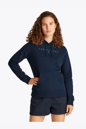 Tommy Hilfiger Hoodie TJW REG TONAL LINEAR HOODIE EXT in grote maten, capuchon, logo-borduursel