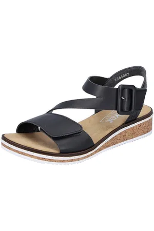 Rieker Sandalen zomerschoen, sandaal, sleehak, met asymmetrische bandjes