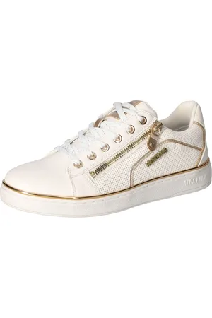 Mustang Sneakers , plateausneaker, veterschoen met metallic details