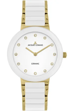 Jacques Lemans Keramisch horloge Monaco Quartz horloge, armbanduhr, dameshorloge, gehard Crystex-glas, stenen