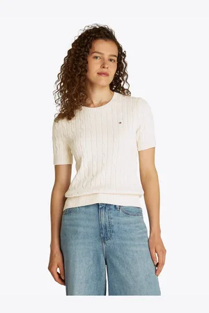 Tommy Hilfiger Trui met korte mouwen 1985 CO MINI CABLE C-NK SS SWT