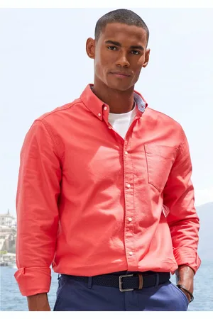 H.I.S Overhemd met lange mouwen Regular fit met button-down kraag, 100% katoen