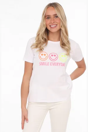 Zwillingsherz T-shirt "Smile Everyday" met motiverend opschrift