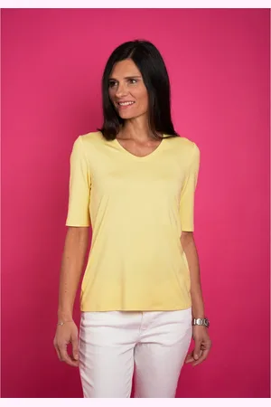 Seidel Moden Shirt met V-hals met halve mouwen van zacht materiaal, made in germany