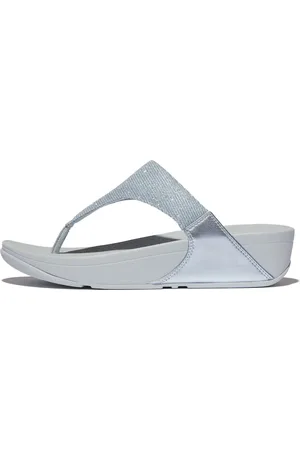 FitFlop Teenslippers LULU SHIMMERLUX TOE-POST SANDALS sleehak, zomerschoen, slippers in glanzende look