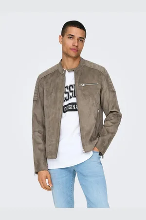 Only & Sons Imitatieleren jack ONSGUS FAUX SUEDE RACER JACKET OTW NOOS