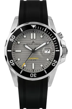 Jacques Lemans Kinetic horloge Hybromatic Polshorloge, herenhorloge, siliconen band, analoog, datum, lichtgevende wijzers