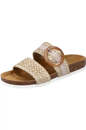 Rieker Slippers , zomerschoen, slippers, pantoffel met decoratieve gesp