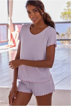 VIVANCE DREAMS Shortama met schattige babylockzoom (2-delig)