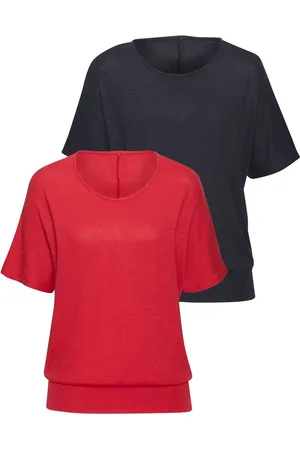 vivance collection Shirt met korte mouwen Met brede tailleband van zacht viscose-fijntricot