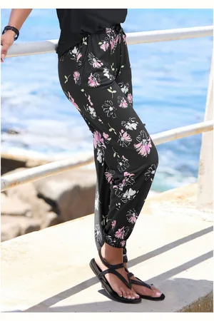 vivance collection Jerseybroek met grote bloemenprint