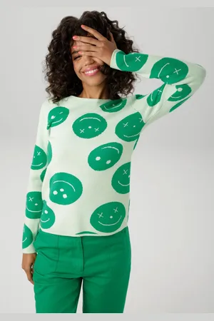 Aniston Gebreide trui met gebreide smileys - nieuwe collectie