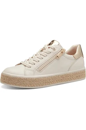 Marco Tozzi Plateausneakers vrijetijdsschoen, lage schoen, veterschoen met buitenrits