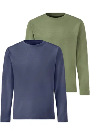 john devin Shirt met lange mouwen , longsleeve in hoogwaardige slub-garen kwaliteit (2-delig, Set van 2)
