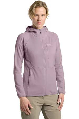 Jack Wolfskin Fleecejack met capuchon KOLBENBERG HOODED FZ W Gaasfleece, overgangsjas, ademend