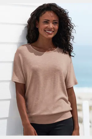 vivance collection Shirt met korte mouwen Met brede tailleband van zacht viscose-fijntricot