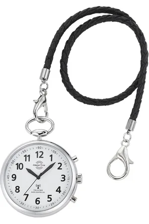 Master Time Zakhorloge Sprekende zakhorloge sprekende radiohorloge, quartz horloge, status radio-ontvangst, 4 alarmtijden (set, 2-delig, Met leren bandje)