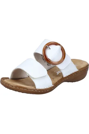 Rieker Slippers sleehak, zomerschoen, slippers met grote siergesp