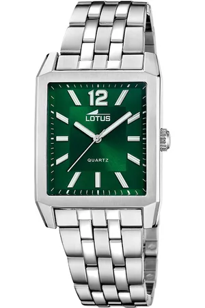 Lotus Kwartshorloge Square Horloge, herenhorloge, stalen band, analoog