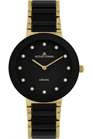 Jacques Lemans Keramisch horloge Monaco Quartz horloge, armbanduhr, dameshorloge, gehard Crystex-glas, stenen