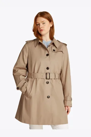 Tommy Hilfiger Trenchcoat CRV HERITAGE SB TRENCH in grote maten, logo borduurwerk op de mouw, typische trenchdetails