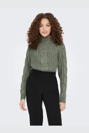 JDY Trui met staande kraag ANDREA L/S ZIP CABLE PULLOVE KNT NOOS