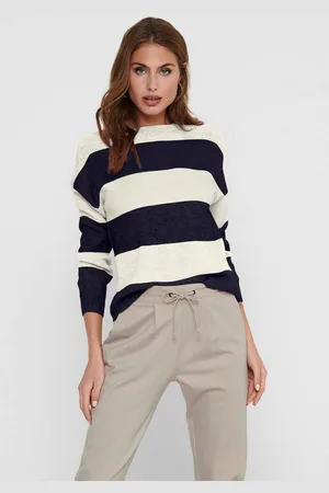 ONLY Gebreide trui ONLATIA L/S STRIPE PULLOVER KNT NOOS
