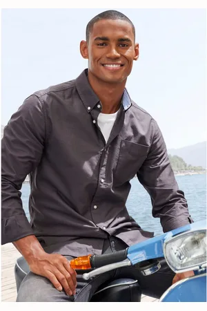 H.I.S Overhemd met lange mouwen Regular fit met button-down kraag, 100% katoen