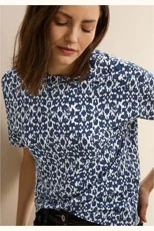 CECIL Shirt met print met minimalprint en knoopdetail