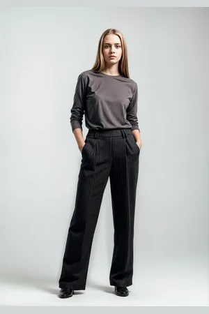 melrose Pantalon met modieus krijtstreepje
