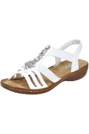 Rieker Sandalen zomerschoen, sandaal, sleehak, met decoratieve steentjes