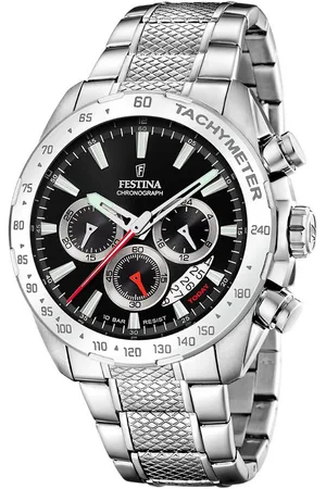 Festina Chronograaf Timeless Chronograph Horloge, quartzhorloge, herenhorloge, stopwatchfunctie, stalen armband