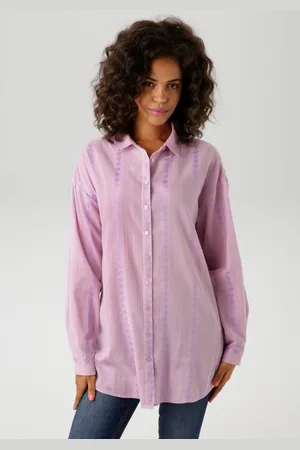 Aniston Overhemdblouse van trendy mousseline stof met ingeweven patroon - nieuwe collectie