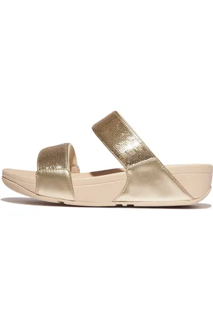 FitFlop Sleehakmuiltjes LULU , sleehak sandaal, zomerschoen in smalle vorm