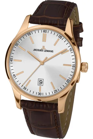 Jacques Lemans Kwartshorloge London, 1-2026E Armbanduhr, herenhorloge, datum, leren band